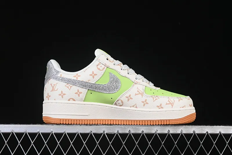 All categories Nk Air Force 1 Air Force series Nk Air Force 1 Low Air Force low-top Nike Air Force 1'07 Low LV joint Apple green silver hook Air Force 1 low-top casual sneakers DF0188-079